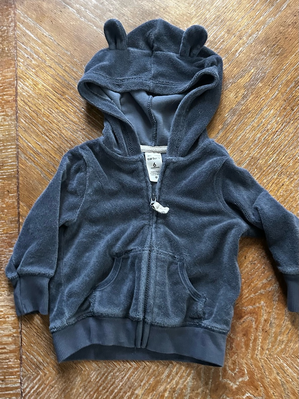 Carter's Baby Navy Blue Hooded Zip Jacket with Ears
